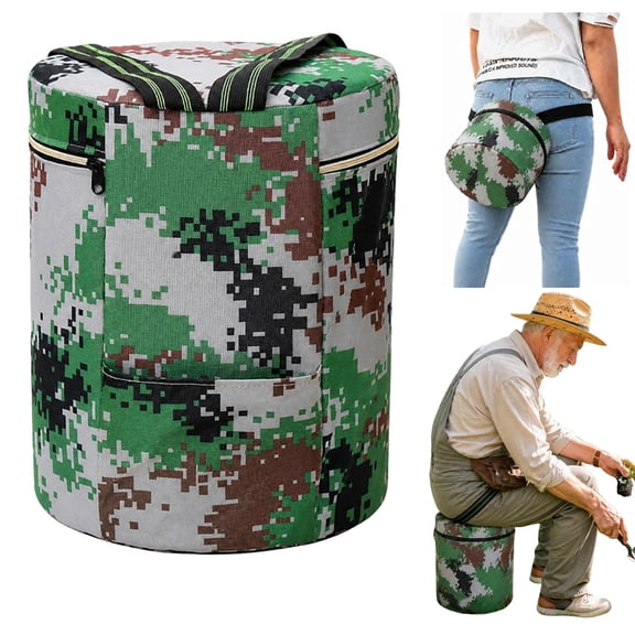 Wearable Gardening Stool, 6.69'' Foam Seat with Carrying Straps, Portable Work Seat for Weeding, Fishing, and Camping