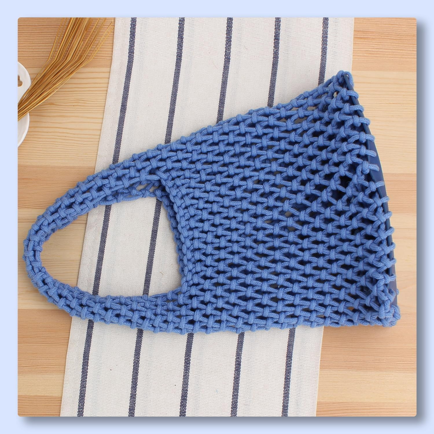 Kukuzhu Small Crochet Tote Bag for Women Summer Mesh Woven Handbags Beach Hobo Bag