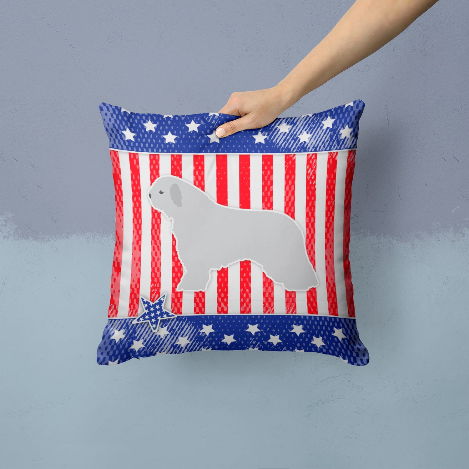 USA Design with Dog Fabric Decorative Pillow