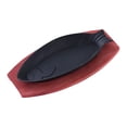 thumbnail image 5 of Tongina Steak Fry Plate BBQ Grilling Pan Shaped Baking Tools Cast Iron Fajita Pan Steak Serving Plate for Home Stovetops Cooking B, 5 of 8