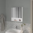 thumbnail image 2 of FM FURNITURE Lodge Medicine Cabinet with Mirrored Doors in White Engineered Wood, 2 of 7
