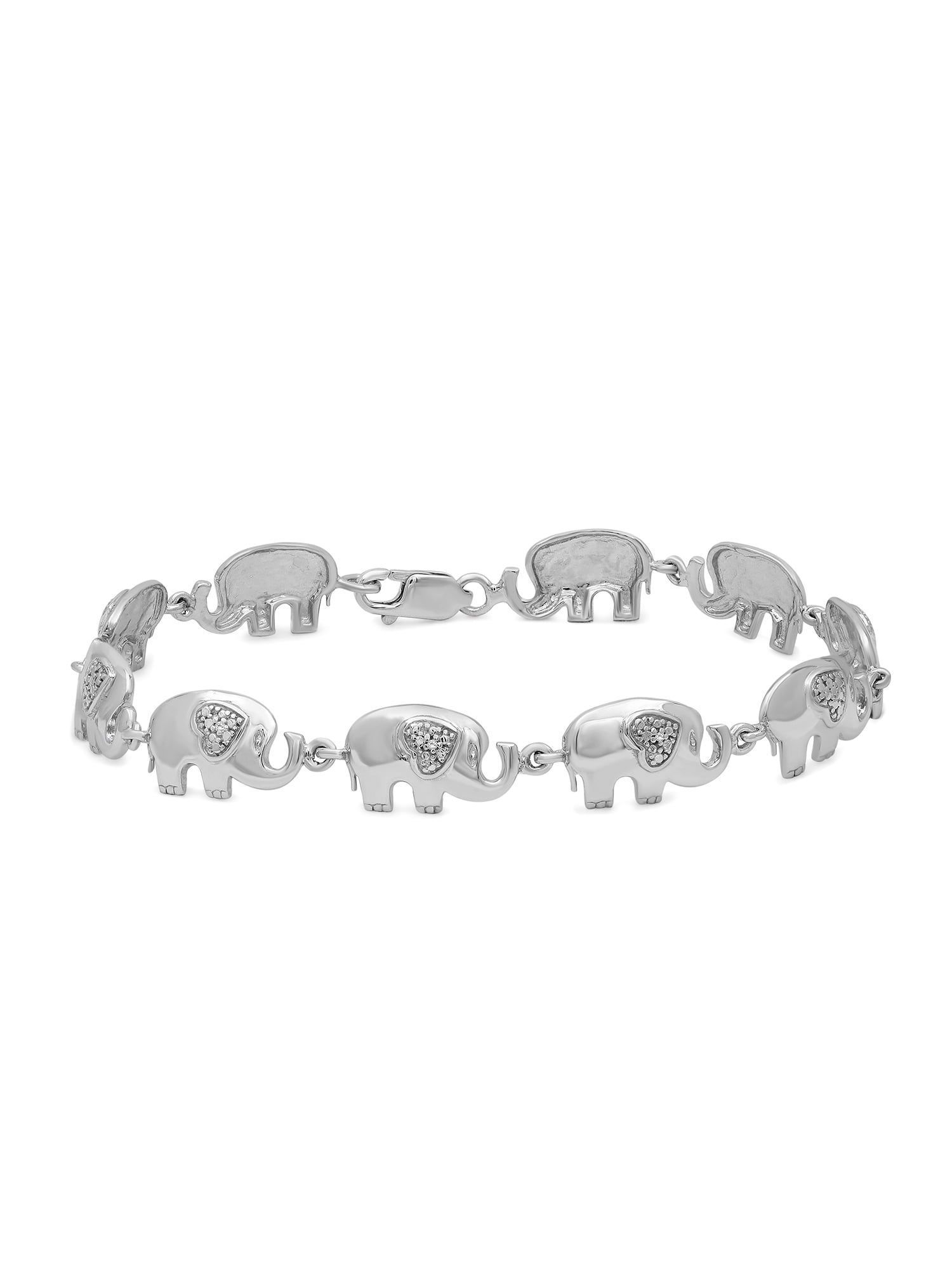 Elephant Bracelet Sterling Silver Bracelet Genuine White