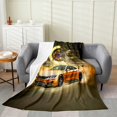 thumbnail image 1 of Erosebridal Racing Car Flannel Blanket 40x50,Extreme Sports Sherpa Throw,Gradient Bedroom Decor,Ultra Soft, 1 of 5