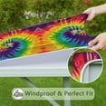 thumbnail image 6 of Colorful Tie Dye Pattern Square Fitted Tablecloth with Elastic Edge,Square Table Cover,Washable Elastic Table Cover for Home Kitchen Party Decor 34"x34", 6 of 6