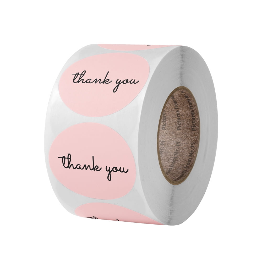 500Pcs Thank You Labels Round Baking Sticker Self-Adhesive Label Round Handmade Adhesive Stickers Labels Roll Decor for Homemade Gifts 1 inch 