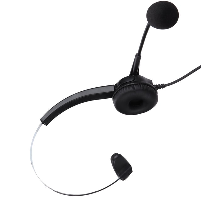 Casque pour Centre d'Appels, Casque Filaire Professionnel Compatible pour l'Écoute, Confortable avec Microphone pour Ligne Fixe VH530-RJ9 Oreille Simple, VH530D-RJ9 Binaural