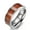 8mm, variant on 4MM/6MM/8MM Silver Band Men Women 316L Stainless Steel Wood Inlay Ring Size 6-12