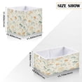 thumbnail image 2 of Foldable Fabric Storage Bin Home Cubes Clothing Organizer Bins Large Collapsible Box Basket for Home Organizer Green and Orange Small Flowers, 2 of 7