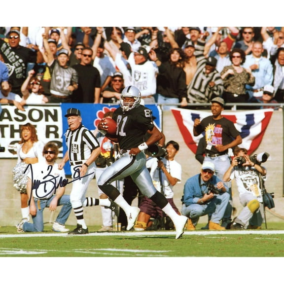 Tim Brown Oakland Raiders Autographed 8" x 10" Running Stands Behind Photograph