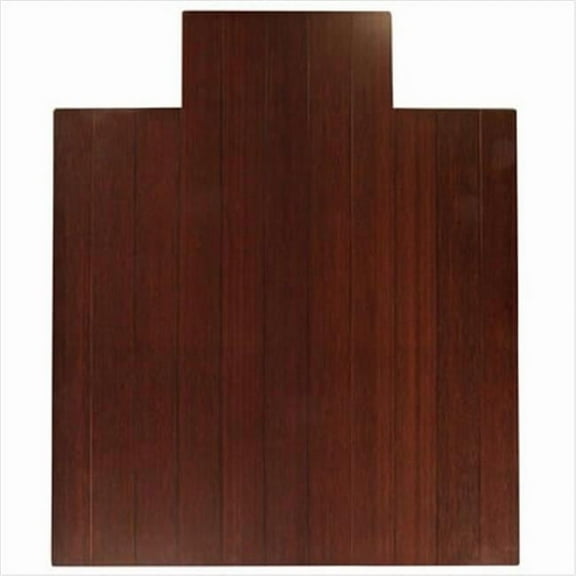 Bamboo Chairmat & Rug  in. x 52 ft. 4 ft. Wide Slat DARK CHERRY Bamboo roll-Up Chair Mat 8mm thick-with tongue-natural latex backing