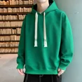 thumbnail image 4 of Sudadera con capucha verde sólida para hombre, sudaderas de lujo al por mayor a bajo precio, sudaderas baratas, divertidas, Y2k, ropa de diseñador vintage de los años 90 para hombre, 4 of 5