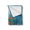 thumbnail image 2 of Nautical Soft Flannel Fleece Throw Blanket, Colorful Cartoon Style Aquarium Illustration Fish Corals and a Castle Kids, Cozy Plush for Indoor and Outdoor Use, 70" x 90", Multicolor, by Ambesonne, 2 of 6
