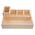thumbnail image 1 of Raindrops Wooden Divider Box with Multi Compartments Beige Storage Tray for Home Office Organization, 1 of 8