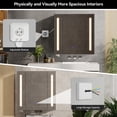 thumbnail image 5 of FULLWATT 27.6"x27.6" Bathroom LED Mirror Medicine Cabinet with Lights, Wall-Mounted w/ Defogger, Dimmable,  Adjustable Shelves, Memory Function, White, 5 of 9