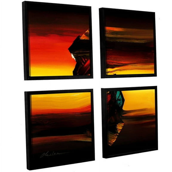 ArtWall Milen Tod "Passing By" 4-Piece Floater-framed Canvas Square Set