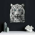 thumbnail image 5 of COMIO  Black White Tiger Canvas Wall Art Wild Animal the Picture Print Blue Eyed Tiger Painting Artwork Kitchen Office Home Living Room Men Cave Wall Decor Stretched Ready to Hang, 5 of 5