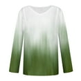 thumbnail image 5 of Samickarr Gradient Color Tops For Women Color Block V-Neck Long Sleeve Pullover Shirts Loose Blouses, 5 of 5