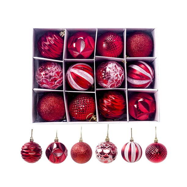 Navidad Bola Adorno Colgante Fiesta En Casa Adorno Decoración Colorida Bola De Navidad 12 Unids/Set 60Mm Árbol Yuarrent HA025731-01