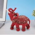 thumbnail image 4 of Figura decorativa de Feng Shui para la riqueza: estatua de elefante de resina con vestimenta ceremonial para la buena suerte y la prosperidad, adorno decorativo para el hogar, la oficina o la e, 4 of 6