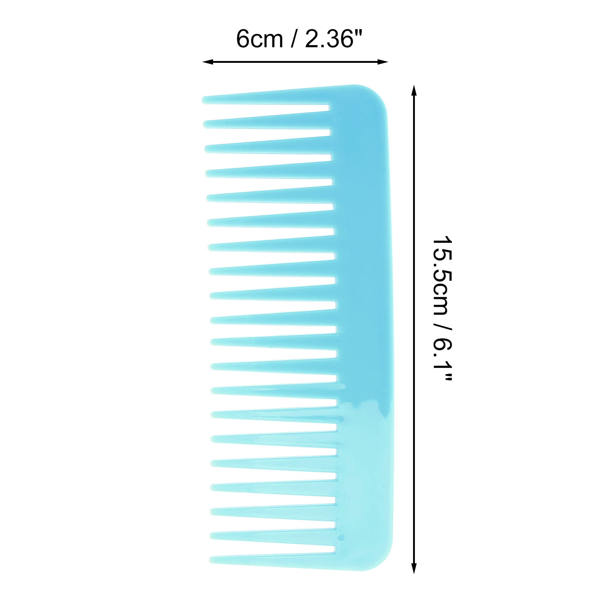 Unique Bargains 1 Pc Flat Style Wide Tooth Comb for Curly Thin Hair Sky Blue