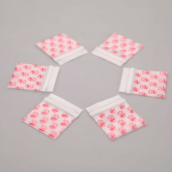CCOCC 100Pcs Mini Ziplock Bags Small Plastic Zipper Bag Packaging Pill Bags