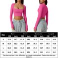 thumbnail image 2 of Blusa Mangas Largas Camisa recortada básica Jersey Camisa corta Mujer Ropa de calle con ajuste ajustado Kuymtek Rosa roja T M para Mujer, 2 of 6