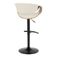 thumbnail image 6 of Curvo Adjustable Bar Stool, Chrome Bar Stools, Bar Chairs, Swivel Bar Stools, Bar Stools Set of 2 (Cream), 6 of 6