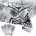 thumbnail image 1 of 3 Packs Halloween Tablecloths, Spider-Web Rectangle Halloween Table Cloths, Waterproof Oil-Proof Table Protector Covers, Disposable Halloween Table Decorations, 1 of 5