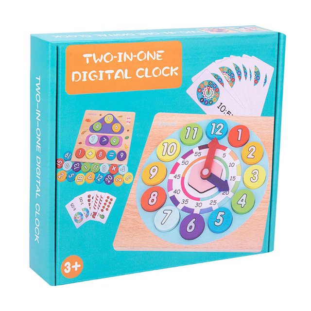 Número De Niños/Tablero De Aprendizaje De Letras Rompecabezas Juguete Desarrollo De Habilidades Juguetes De Madera Regalo Para Cumpleaños Navidad 2 En 1 Vogacara FN007658-01