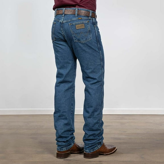 Wrangler Men's George Strait Cowboy cut Original Fit Jean- heavyweight stone denim