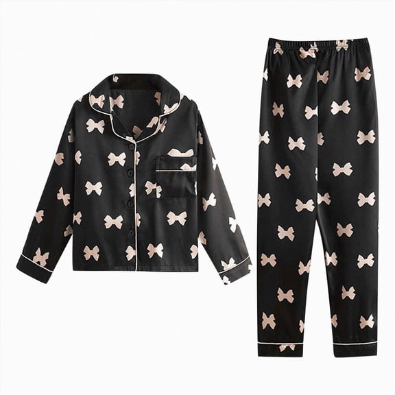 Paguaki Satin Pajamas Big Girls Silk Button down Long Sleeve Shirts Tops & Pants Pjs 2PCS Sleepwear Size 8-12