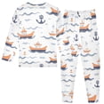 thumbnail image 2 of Blue Anchor Ship Pattern Cotton Pajamas 2 Piece Set Sleepwear Soft and Comfortable Homewear Nightwear, 2 of 7