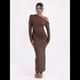 thumbnail image 4 of Vestido de Mujer Otoño Invierno Francés Larga Ajustado Maxi Vestido Formal para Mujer Marrón M, 4 of 7
