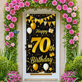 thumbnail image 4 of Black and Gold Themed 70th Birthday Banner Backdrop with Balloons Gifts Stars Party Supplies Photography Props Happy Birthday Decoration for Birthday Party Celebrations Photo Booth Decor Backgrounds, 4 of 6