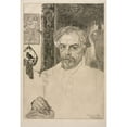 thumbnail image 2 of Félix Bracquemond 18x24 Black Ornate Framed Double Matted Museum Art Print Titled: Portrait of Edmond De Goncourt (1882), 2 of 5