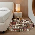 thumbnail image 2 of Country Patch Plaid Round Area Rug 6Ft Washable Circle Rugs for Bathroom Office, Brown Farmhouse Retro Bear Deer Cabin Non-Slip Carpet Floor Mats Indoor Outdoor Carpet Runner Aesthetic Home Decor, 2 of 8