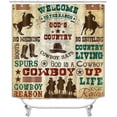 thumbnail image 3 of 4PCS Western Cowboy Shower Curtain Set, Horse Desert Cactus Sunset Country Rustic Farmhouse Wild West Bathroom Decor, Waterproof Fabric Shower Curtain, Non-Slip Bath Mat Toilet Rug, 3 of 7