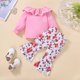 thumbnail image 4 of Ropa Para Bebés Y Niñas, Conjunto Para Niños Pequeños, Conjunto De Pantalones Informales De Manga Larga Con Cuello Redondo De Algodón Para Niños De Otoño E Invierno, Color Rosa Odeerbi LM103-6983, 4 of 9