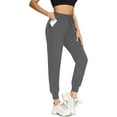 thumbnail image 2 of Seyurigaoka Winter Women Juniors Casual Sport Pants, Plain Inner Plus Plush Drawstring Long Bottoms, 2 of 9