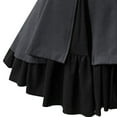 thumbnail image 4 of Women Girls Renaissance Gothic Dress Long Sleeves Ruffle Dress with Bows Button A Line Swing Vintage Plus Size Dress, 4 of 4