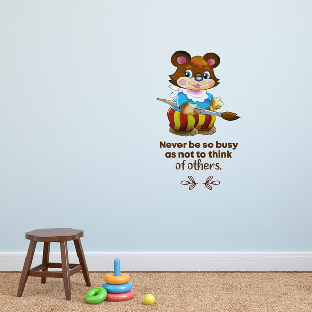 So Busy Paint Animal Life Quote Cartoon Quotes Decors Wall Sticker Art Design Decal For Girls Boys Kids Room Bedroom Nursery Kindergarten Home Decor Stickers Wall Art Vinyl Decoration 10x8 Inch