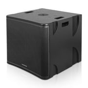 Sound Town Line Array Speaker System with One 18 Powered Subwoofer w/DSP and Speaker Output, Two 6 x 3 Line Array Speakers, Black (CARME-18M3)