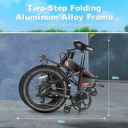 Elifine 500W 20 Folding Electric Bike for Adults, Full Suspension Foldable Ebike with 5 Riding Modes, 48V 7.8Ah Battery, Aluminum Alloy Commuter Electric Bicycle for Men Women UL2849