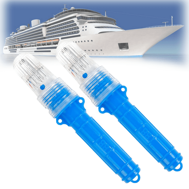2 Pcs Évasées de Bateau, Équipement de Sécurité pour Bateau, Évasées pour Navigation, Radeaux de Sauvetage et Signalisation d'Urgence, Kit de Sécurité Étanche pour Signalisations d'Urgence, Utilisation Jour/nuit pour Navigation, Bleu