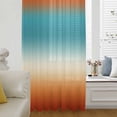 thumbnail image 6 of Teal Burnt Orange Ombre Sheer Curtains 45 Inches Long, Contemporary Gradient Abstract Art Light Filering Curtains, Breathable Simi Curtain Privacy Drapes for Kitchen Bathroom Small Window Treatment, 6 of 8