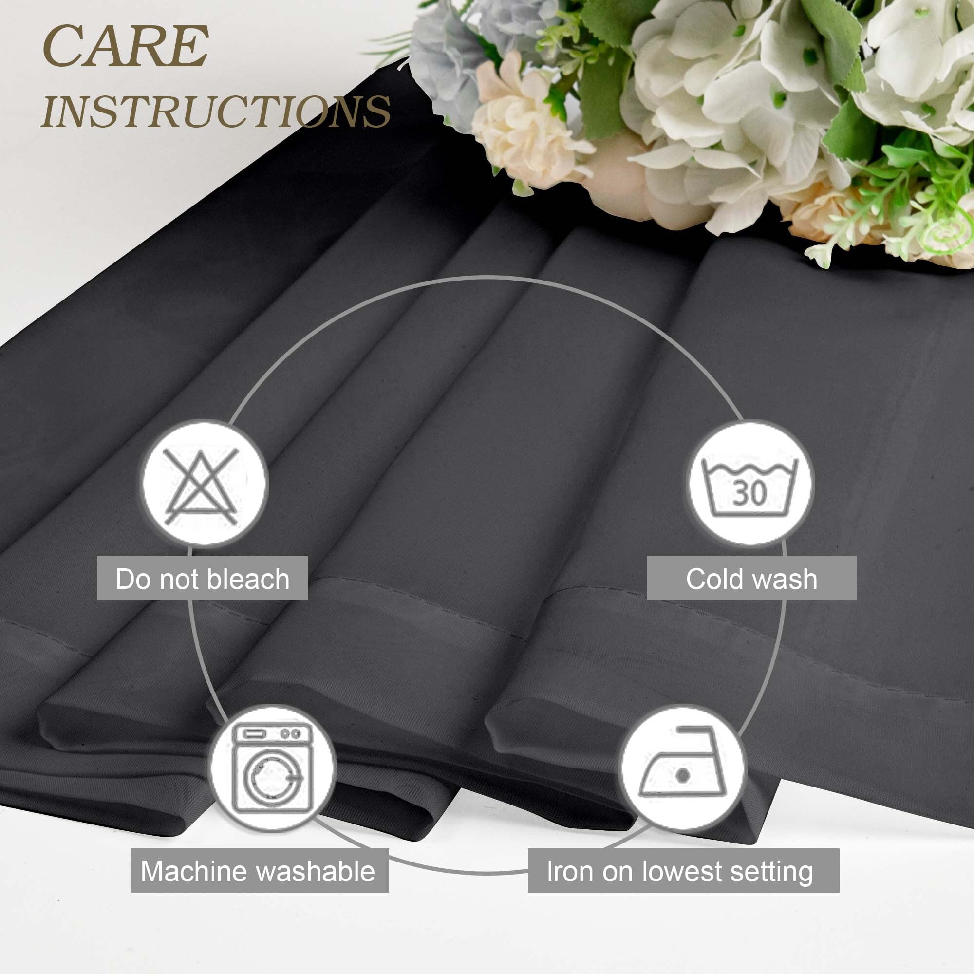 Patin Black Sheer Curtains 63 Inch Length 2 Pcs, Solid Color Light Filtering Voile Airy Modern Drapes, Rod Pockets Home Window Curtains for Living Room Bedroom Bathroom, Each Panel 42" W x 63" L