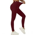 thumbnail image 4 of Women's Joggers Pants With Pocket Lightweight Athletic Leggings Tapered Lounge Pants For Workout, Yoga,Fitness Running Yoga Athletic Pants Burgundy, 4 of 9