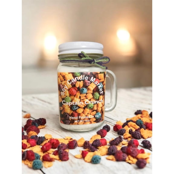 Soy Scented Candles | Handmade & Highly Aromatic Candles Burns Upto 85 Hours in Glass Jar - Perfect for Home Decor, Wedding, Birthday, Dinner (Captain Crunch, 12 oz)