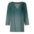 thumbnail image 4 of frariair ​Ladies Floral Blouse Featuring Cap Sleeve Design And Tunic Length For Summer Street Style Versatility​ Green, 4 of 5