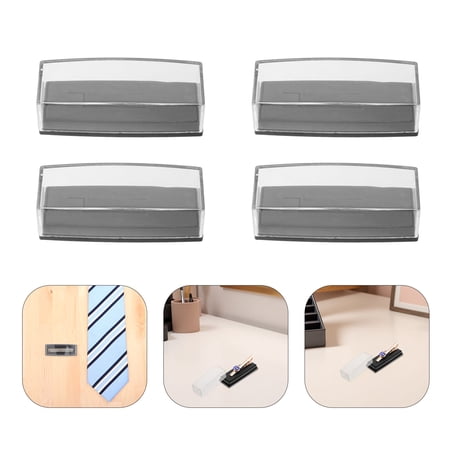 HONMEET 5Pcs Plastic Organizer for Tie Bars with Clear Lid Lightweight Durable Tie Clip Storage